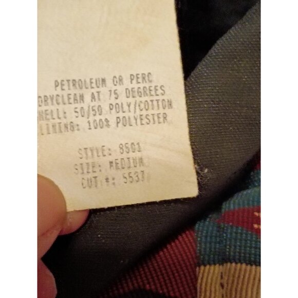 Vintage David James Lined Aztec Canvas Jacket Size Medium - Picture 5 of 11